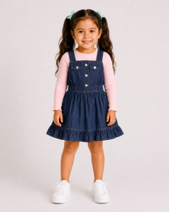 REF 604 SET NIÑA CHAMBRAY Y RIB