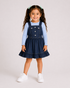 REF 604 SET NIÑA CHAMBRAY Y RIB