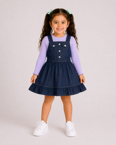 REF 604 SET NIÑA DENIM Y RIB