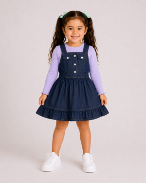 REF 604 SET NIÑA DENIM Y RIB