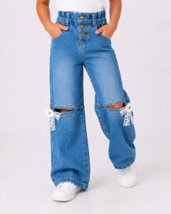 REF 622 PANTALON DENIM CON MOÑOS EN COSTADOS